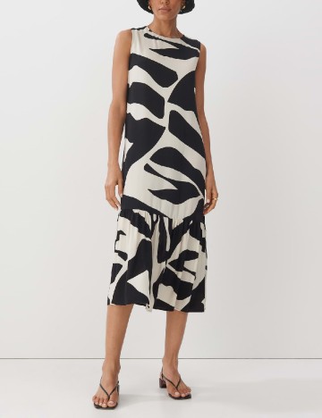 Rochie medie Someday, alb/negru