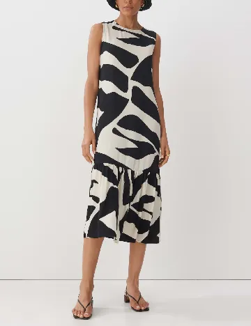 Rochie medie Someday, alb/negru