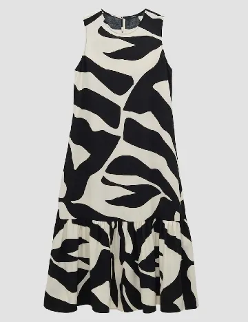 Rochie medie Someday, alb/negru