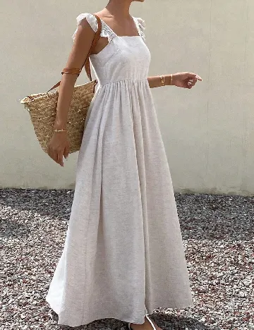 Rochie lunga Dazy, bej