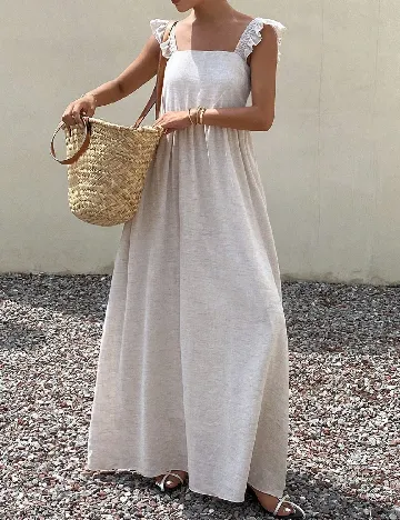 Rochie lunga Dazy, bej