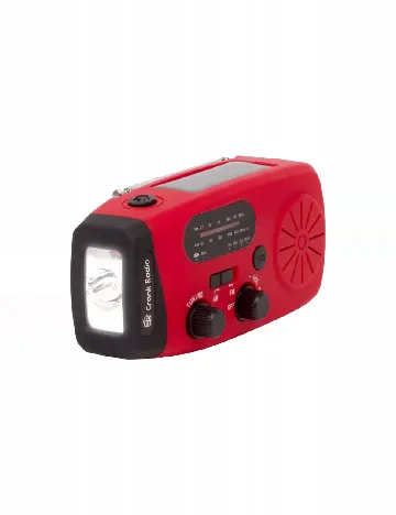 Radio solar cu lanterna si powerbank ACTION, rosu
