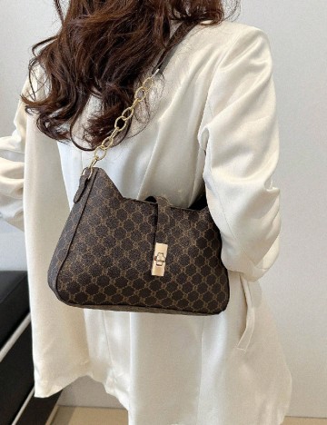 Geanta SHEIN, negru/maro