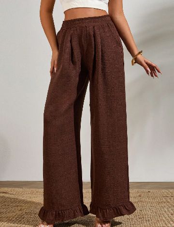 Pantaloni SHEIN CURVE, maro