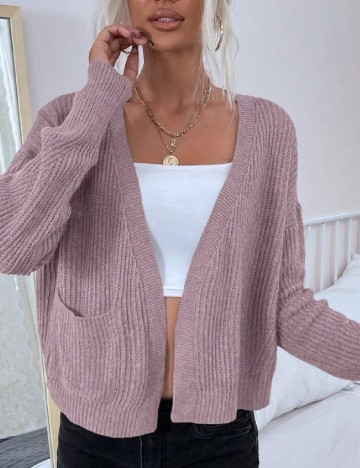 Cardigan SHEIN, roz pudra