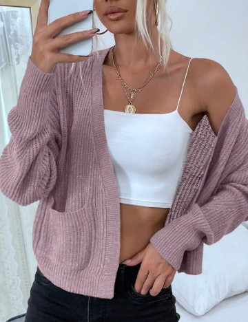 Cardigan SHEIN, roz pudra