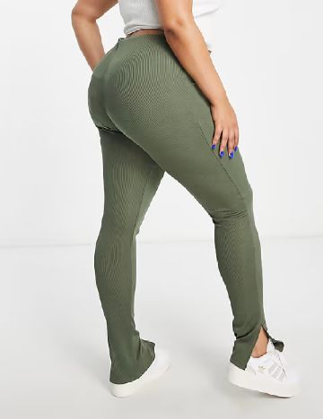 Pantaloni Flounce London Plus Size, kaki