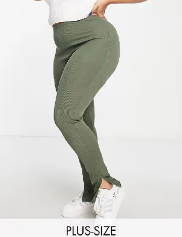 Pantaloni Flounce London Plus Size, kaki