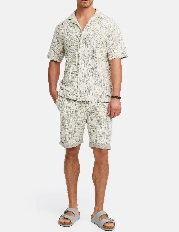 Pantaloni scurti INDICODE, alb/negru