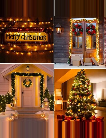 Ghirlanda luminoasa 750 LED-uri, incarcare solara Luxuriance Lights, alb cald