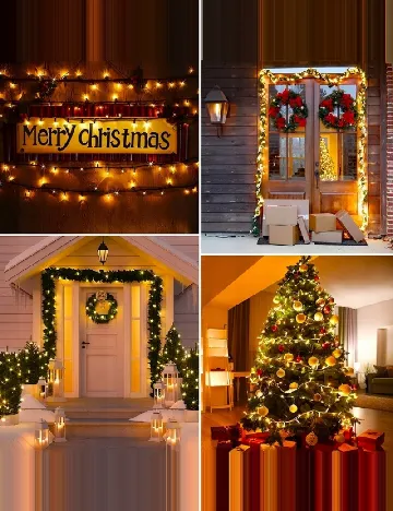 Ghirlanda luminoasa 750 LED-uri, incarcare solara Luxuriance Lights, alb cald