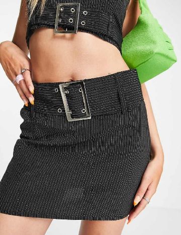 Fusta Tammy Girl, negru/alb