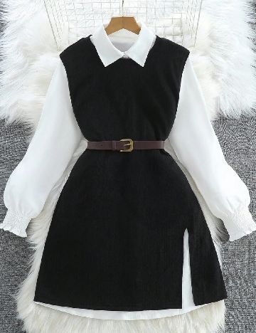 Rochie scurta SHEIN, alb/negru