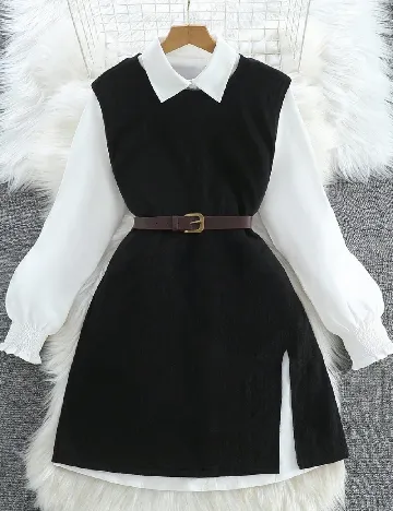 Rochie scurta SHEIN, alb/negru