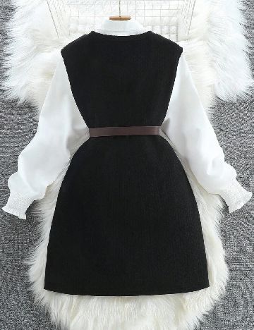 Rochie scurta SHEIN, alb/negru