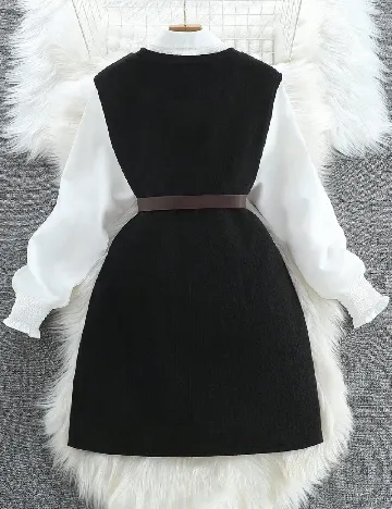 Rochie scurta SHEIN, alb/negru