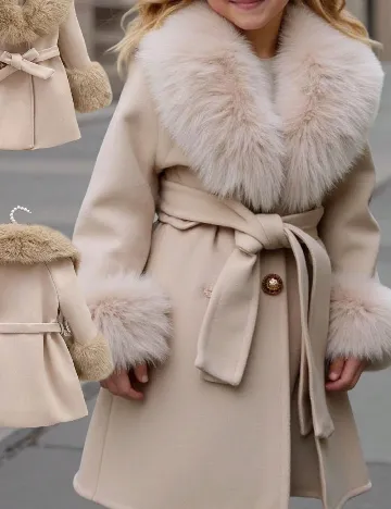 Palton Shein Kids, crem