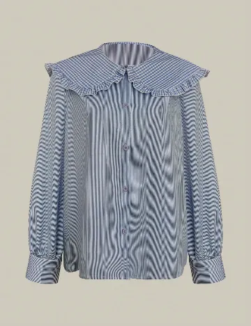 Camasa SHEIN, albastru/alb