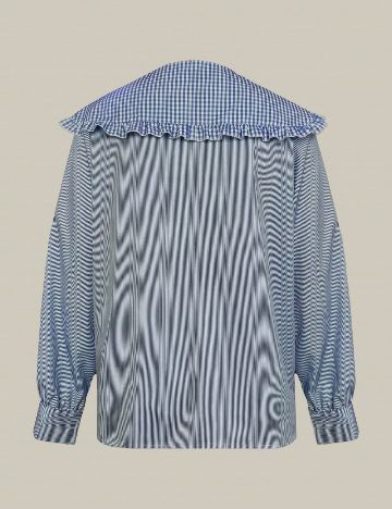 Camasa SHEIN, albastru/alb