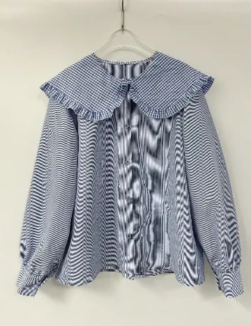 Camasa SHEIN, albastru/alb