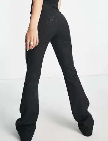 Pantaloni DAISY STREET, negru/argintiu