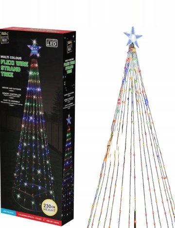 Brad de Crăciun 230 cm cu 370 LED-uri Kema Keur, mix culori