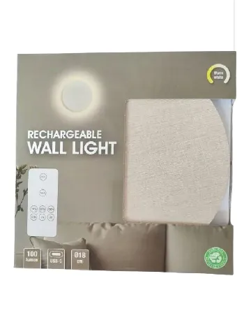 Lampa de perete reincarcabila ACTION, bej