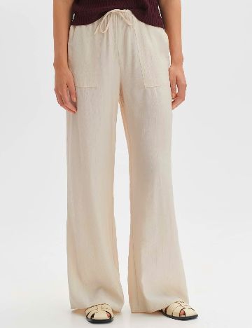 Pantaloni Opus, crem