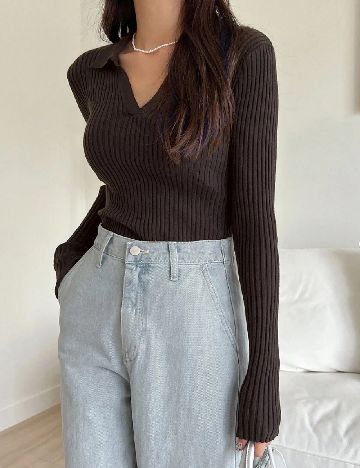 Bluza Dazy, maro inchis