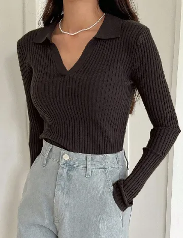 Bluza Dazy, maro inchis