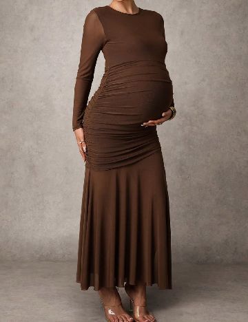 Rochie lunga SHEIN Maternity, maro