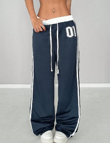 Pantaloni SHEIN, bleumarin