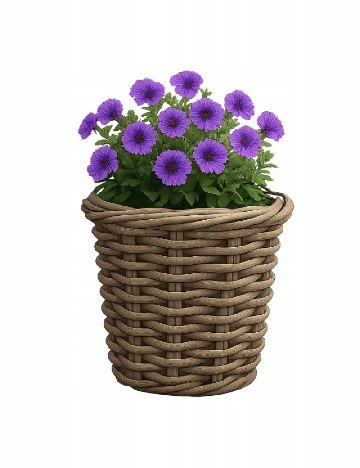 Coș din răchită pentru flori, maro