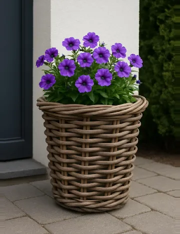 Coș din răchită pentru flori, maro