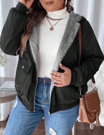 Geaca SHEIN CURVE, negru