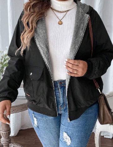 Geaca SHEIN CURVE, negru