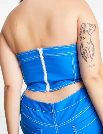 Top Collusion Plus Size, albastru