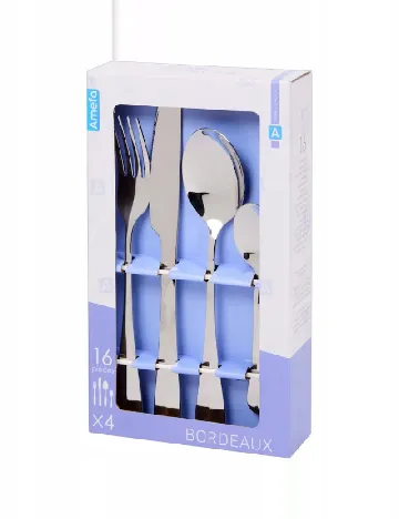 Set Tacamuri Amefa Bordeaux 16 Piese, argintiu