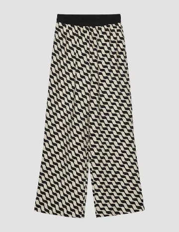 Pantaloni Someday, ecru/negru