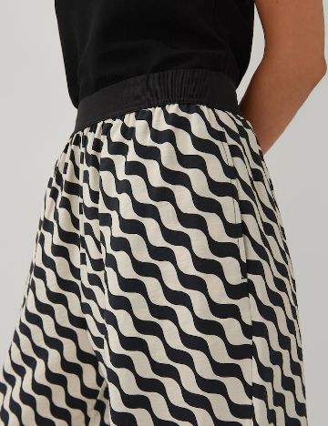 Pantaloni Someday, ecru/negru