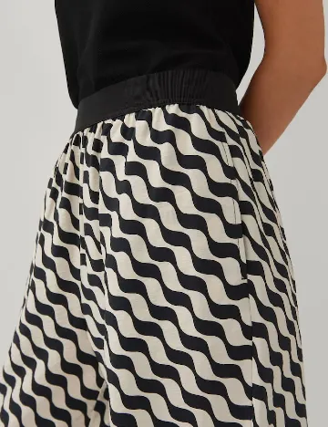 Pantaloni Someday, ecru/negru