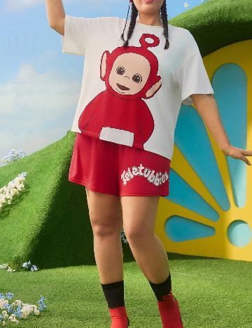 Compleu SHEIN CURVE, alb/rosu