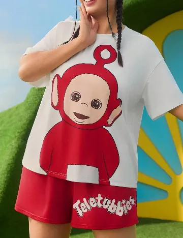 Compleu SHEIN CURVE, alb/rosu