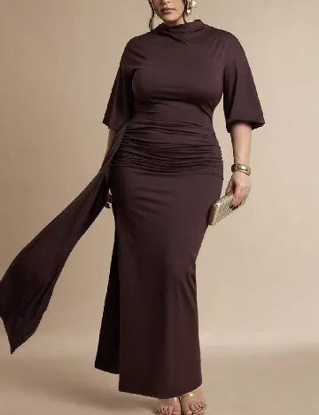 Rochie lunga SHEIN CURVE, maro