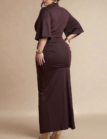 Rochie lunga SHEIN CURVE, maro