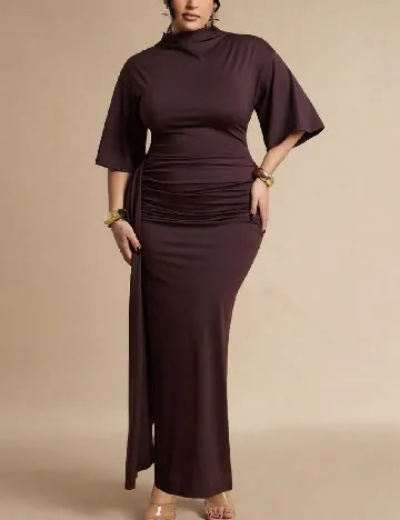 Rochie lunga SHEIN CURVE, maro