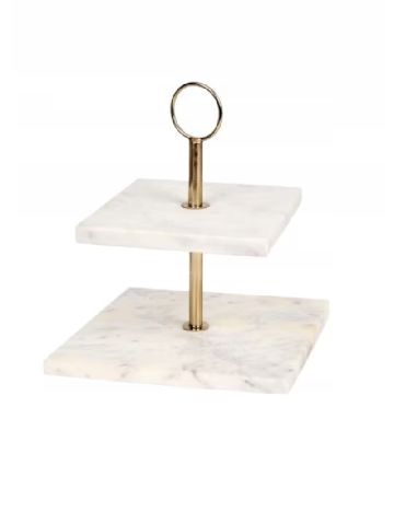 Platou etajat din marmura Zd Trading, alb