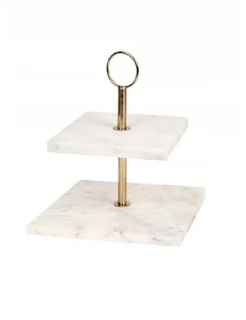 Platou etajat din marmura Zd Trading, alb