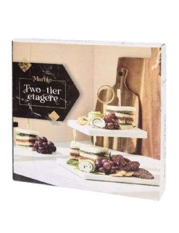 Platou etajat din marmura Zd Trading, alb