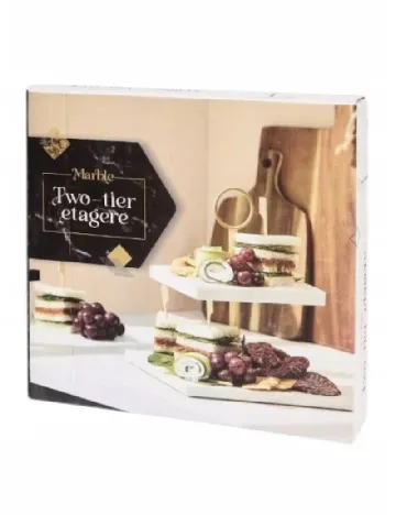 Platou etajat din marmura Zd Trading, alb